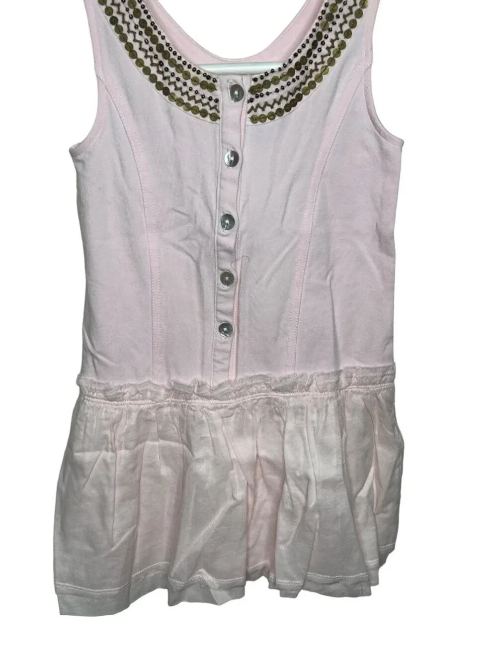 Lili Gaufrette Girls Size 4 Sleeveless Beaded Party Dress Pink Special Occasion